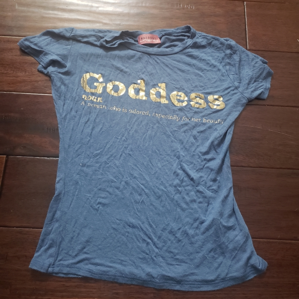 Women Blue & Gold Goddess Tee